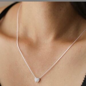 Dazzling Silver Heart Necklace